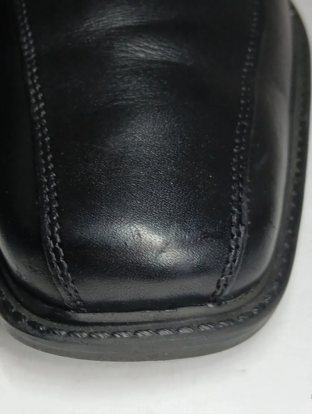 Rockport Black Leather Lace-Up Shoes Square Toe , Size 8.5